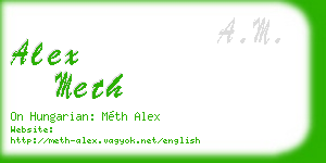 alex meth business card